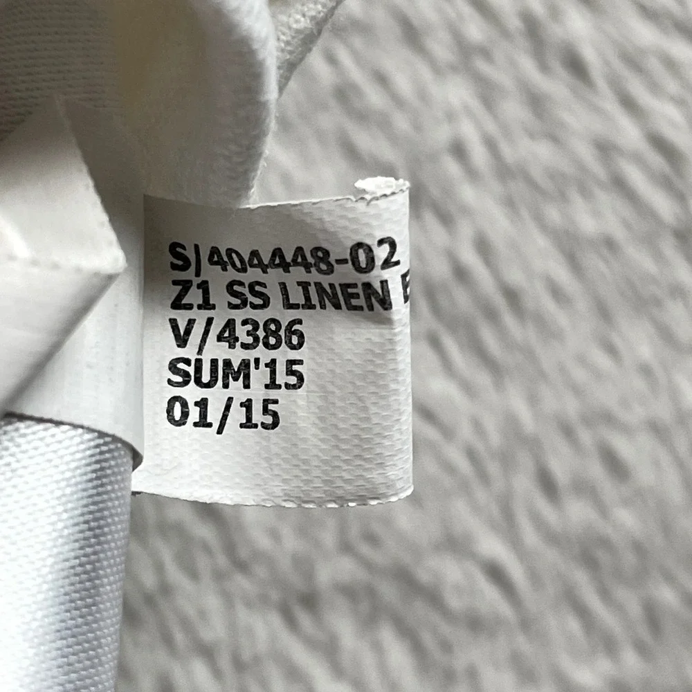 Banana Republic Shirt Mens Small White Linen Blend Textured Button Up Vacation